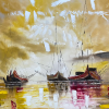 Harbor, 36" x 48", Oil on canvas - Image 2